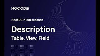 Add Descriptions to your Tables, Views, and Fields in NocoDB