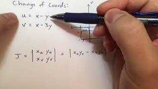 Double Integral through a Change of Coordinates (the Jacobian)