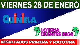 Quinielas Primera y matutina de Córdoba y Entre Rios Viernes 28 de Enero