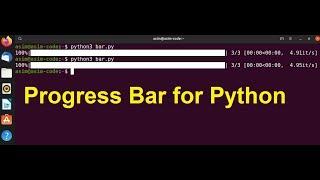 How to install and use tqdm progress bar for Python