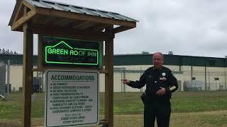 Flagler County Sheriff Rick Staly welcomes would-be criminals to the "Green Roof Inn"