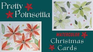 Watercolor Christmas Cards for Beginners - Poinsettias