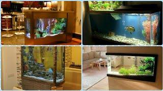 Home Aquarium Decorating Ideas|Wall Mounted Aquarium Room  Divider Designs| Fish Tank Setup Ideas