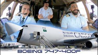 Pilot Natacha & Captain Giovanni: Saudia/ Air Atlanta B747 Cockpit Movie Liege-Jeddah [AIRCLIPS.com]