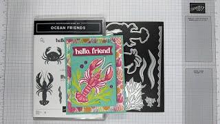 Stampin’ Up! Ocean Friends Hello Fun Fold Card #papercrafting #cardmaking #funfold #patternedpaper