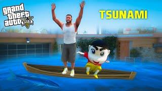 GTA 5: Shinchan And Pinchan Surviving TSunami|Franklin Save Life