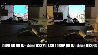 [Slow motion] OLED 4K 60Hz  & LCD 1080P 60 Hz | ASUS UX371 & ASUS UX363