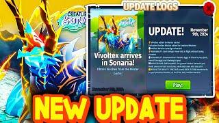 Creatures Of Sonaria NEW UPDATE! VIVOLTEX/SONIC WINGS/BROODWATCHER & MORE! Roblox