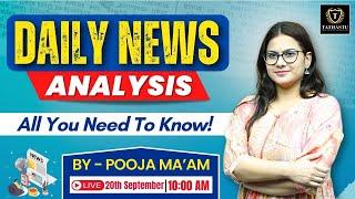 20th September 2024 | The Hindu Newspaper Analysis | Daily Current Affairs | Pooja Ma'am | UPSC EXAM