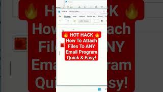 HOT HACK How To Attach Files To Any Email Program - Quick & Easy! #email #attachment #outlook