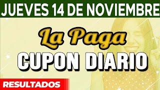 Resultado del sorteo Cupon Diario del Jueves 14 de Noviembre del 2024.