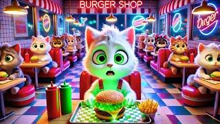 Brave Kitten Unmasks the Evil Chef of the Burger Shop ️ #ai #catlover #cartoon #cutecats #cat