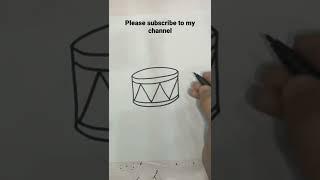 How to draw a drum /easy drawing/step by step#drawing #easydrawing #drum #art #Artcave