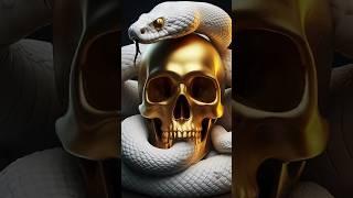 Snake and golden skull #music #art #snake #golden