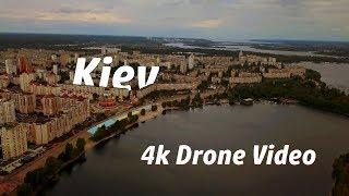 Kiev, Obolon. 4k drone video.