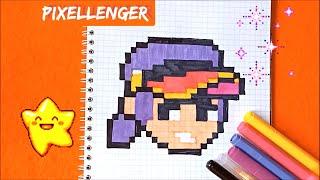 Как нарисовать по клеточкам Фэнг Бравл Старс Простые рисунки Brawl Stars Fang How to Draw Pixel Art