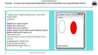 Drawing Circle, Ellipses on Applet