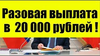 Разовая выплата в 20 000 рублей! - Минтруд сделал разъяснения!