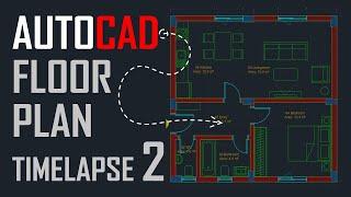 AutoCAD Floor Plan - Timelapse - Part 2