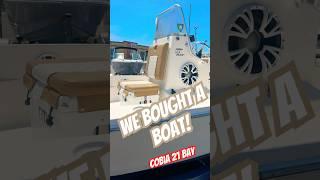 My wife and I finally bought our dream boat! Gonna have some good videos soon! #cobiaboats #bayboat