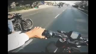 Stupid biker falls from bike  rushlane Crushlane