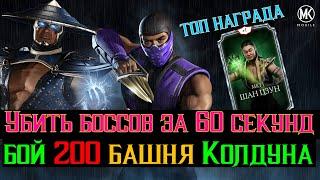 Убить боссов за 60 секунд бой 200 башня Колдуна МКМ