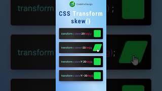 CSS Transform skew() |  @codefordesign01