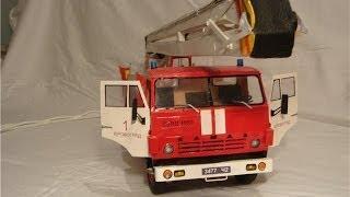 Камаз из бумаги (Пожарный подъемник) Building a paper Model car (fire car kamaz Bronto Skylift)