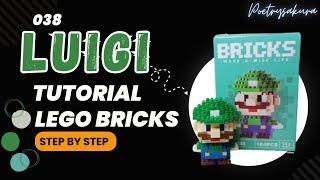 TUTORIAL MERAKIT MINI LEGO BRICKS LUIGI LENGKAP (038) || HOW TO MAKE A MINI LEGO LUIGI