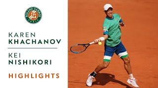 Karen Khachanov vs Kei Nishikori - Round 2 Highlights I Roland-Garros 2021