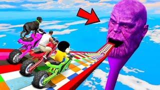 FRANKLIN TRIED ULTRA STEEP SLOPE TRACK PARKOUR RAMP CHALLENGE GTA 5 | SHINCHAN and CHOP GAMING