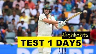 India vs Australia Test 1 Day 5 cricket highlights | Captain knock by Pat Cummins