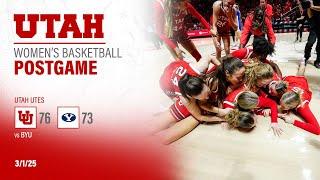 Utah Women's Basketball: 76 - BYU: 73 | Postgame Press Conference