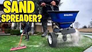 Sand Spreader? To level your lawn? Does it work? Make sand leveling your lawn easier!