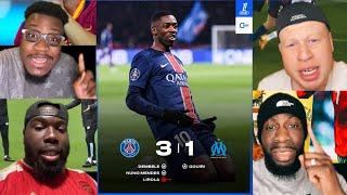 Les Réactions : Le PSG s'impose  3-1 contre OM #dembele