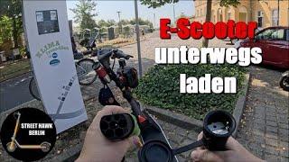 Wie kann ich meinen E-Scooter unterwegs an einer Ladesäule aufladen?