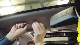 Toyota Sun Visor Holder . How to remove . Снятие солнцезащитного козырька