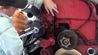 Cummins ISX How to install AC belt by Rawze