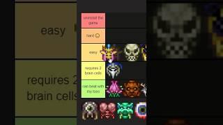 Terraria Boss Difficulty Tier List! #terraria #shorts