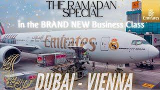 Emirates NEW Business Class during Ramadan | Dubai to Vienna | Emirates Business Class Trip Report