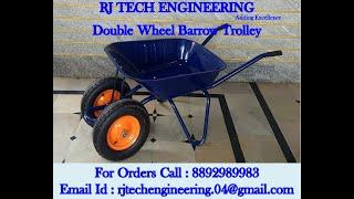 RJ Tech Engineering Double Wheel Barrow Trolley B 8892989983