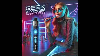 Stay cool with Geek Bar Skyview 25K in Blue Razz Ice! ️ 25,000 puffs, LED screen & adjustable