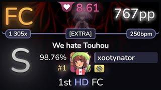 8.6⭐ xootynator | LULICO vs. LOLIPO - We hate Touhou [EXTRA] +HD 98.76% FC #1 | 767pp - osu!