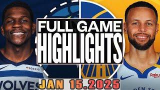 Minnesota Timberwolves Vs Golden State Warriors Full Game Highlights Jan 15,2025 NBA Season 2024-25