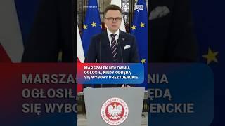 Marszałek Hołownia ogłosił, kiedy odbędą się wybory prezydenckie