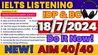 IELTS Listening Practice Test 2024 with Answers - 18/7/2024