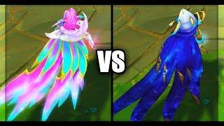 Legendary Star Guardian Xayah vs Cosmic Dusk Xayah Skins Comparison (League of Legends)