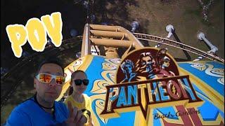 Pantheon Multi-Launch roller coaster Front Row Ride & Review POV Busch Gardens Williamsburg 2024