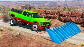 Cars Trucks vs Spikes #7 | BeamNG.DRIVE