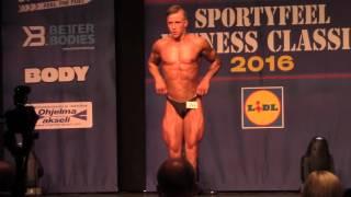 Jesse Ahvenkoski posing at Sportyfeel Fitness Classic 2016